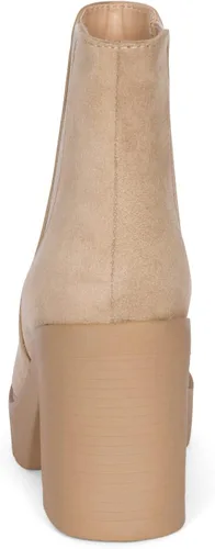 Vista 5 de DIVINE - Botines Chelsea con plataforma y punta redonda para mujer