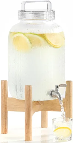Vista 12 de EGGKITPO Dispensadores de bebidas de 1.5 galones con grifo y elegante soporte para fiestas, dispensador de limonada de policarbonato con soporte