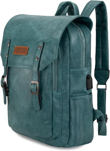 Vista 9 de Montana West × Wrangler Bolso mochila de cuero vegano de moda unisex, Café (Coffee1), Classic