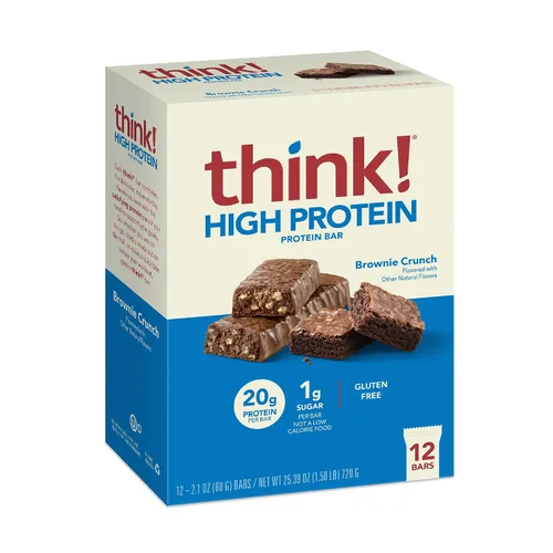 Vista 15 de Think! (thinkThin) Barras ricas en proteína de 20 gramos – Chocolate fundido, 0 gramos de azúcar, sin edulcorantes artificiales, sin gluten, sin