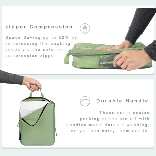 Vista 112 de BAGAIL 4 Set/6 Set Ultraligero Compresión Embalaje Cubos Organizador de Embalaje para Accesorios de Viaje Equipaje Maleta Mochila