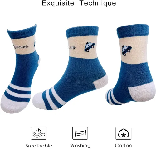 Vista 3 de Calcetines deportivos para niños, diseño de dinosaurios, 10 pares