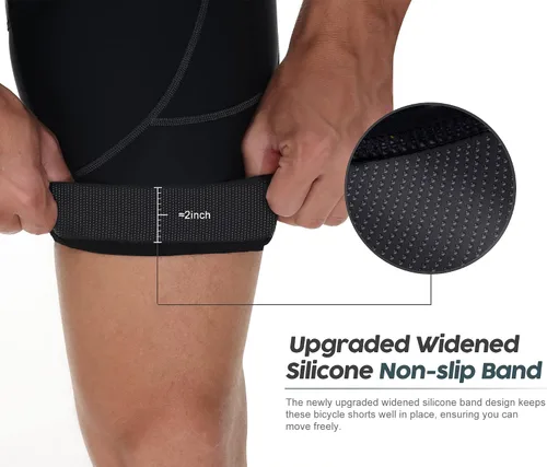 Vista 5 de Heathyoga Pantalones cortos acolchados de bicicleta para hombre con bolsillos, pantalones cortos de ciclismo de montaña para hombre con acolchado