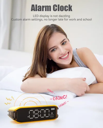 Vista 2 de Reloj despertador digital para dormitorios, pequeño reloj despertador para mesita de noche, alarma fuerte para personas que duermen con mucha