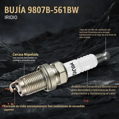 Vista 2 de Bujía Iridium 9807B-561BW 4 Pack para Honda Civic