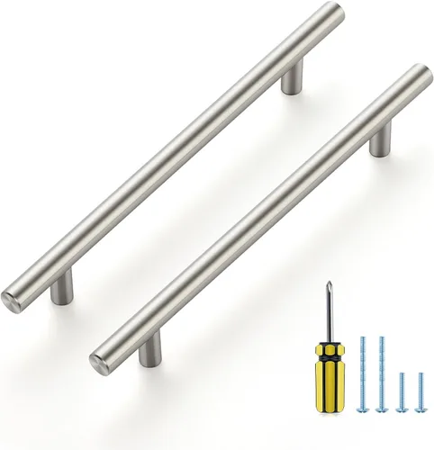 Vista 12 de Ravinte Brushed Nickel Cabinet Handles,Round T Pulls,10 Inch,30 Pack Níquel cepillado