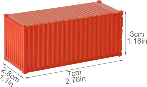 Vista 3 de 8 unids Mezclado Diferente 20ft Contenedor de Carga HO Escala Modelo Tren Accesorios 1:87 20 Pie Contenedor C8720