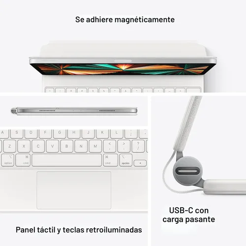 Vista 6 de Apple Magic Keyboard: funda con teclado para iPad Pro de 11 pulgadas (1ª, 2ª, 3ª, 4ª generación) y iPad Air (4ª, 5ª gen.), gran experiencia de Blanco