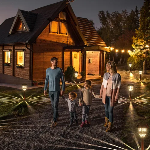 Vista 6 de XMCOSY Luz solar de camino – Set de luces LED de paisaje automáticas (2 unidades), cubierta de cristal impermeable, brillo, luz blanca cálida