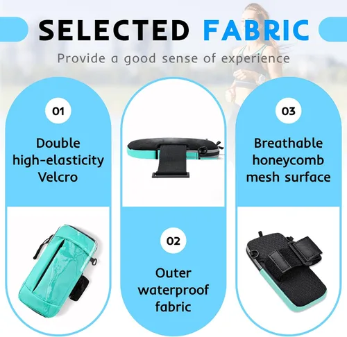 Vista 3 de Brazalete para correr, correa deportiva ajustable para correr, brazalete de entrenamiento para iPhone, bolsa de celular para ejercicio para hombres