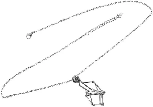 Vista 5 de Collar con soporte de piedra de cristal, Collar de jaula de cristal ajustable, Collar de red de metal ajustable, Collar colgante de malla de cadena