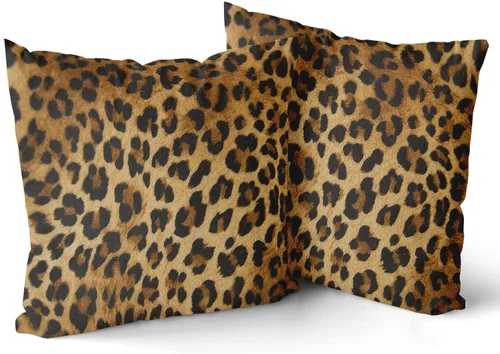 Vista 67 de Fundas de almohada marrón leopardo - 2 piezas Funda de almohada de guepardo 18x18 pulgadas Fundas de almohada de algodón con estampado de animales