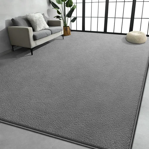 Vista 13 de Alfombras grandes para sala de estar, dormitorio, alfombra negra de 4 x 6 pies, alfombra shag minimalista moderna, alfombra suave, gruesa y cómoda