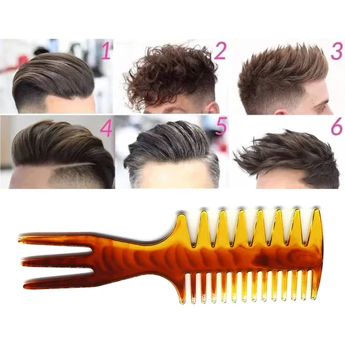 Vista 4 de Peine de pelo para peluquería peluquero peluquero textura peine paquete de 5 cepillos profesionales para el cabello retro peluquería estilo cuidado