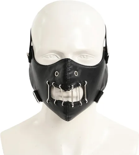 Vista 2 de Hannibal Lecter Máscara de cuero Silencio de los Corderos Cosplay