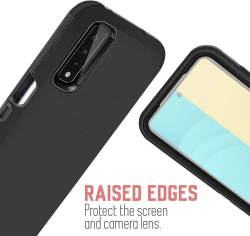 Vista 4 de Jackpot inalámbrico diseñado para LG Stylo 7 4G, con protector de pantalla integrado, funda resistente a prueba de golpes, funda con soporte Negro
