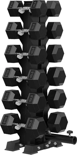 Vista 20 de HANDBODE Dumbbell Set with A-Frame Rack, Rubber Coated Dumbbells 260-600 lb