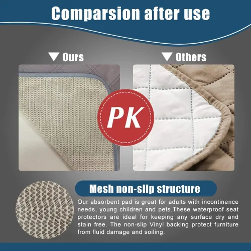 Vista 2 de Paquete de 2 almohadillas impermeables y absorbentes para sillas de incontinencia, lavables a máquina, para adultos y niños, para silla de ruedas