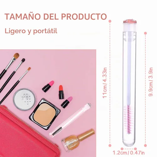 Vista 6 de Dming - Cepillo para pestañas, herramienta de maquillaje, suministros para extensiones de pestañas, cepillo de limpieza, rímel con diamante, 50