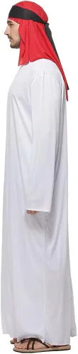 Vista 5 de EraSpooky Disfraz árabe para hombre bata de Sheik elegante tela árabe