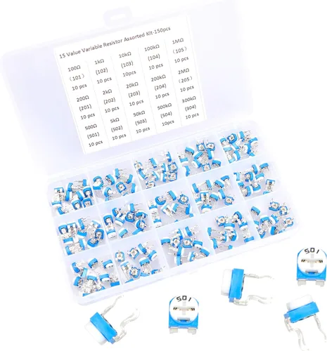 Vista 5 de 150 piezas de 15 valores 100 ohmios - 2M ohmios Trimpot Resistencia