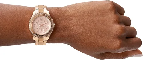 Vista 4 de Fossil Stella Sport - Reloj de cuarzo multifunción de acero inoxidable con acento de cristal para mujer Stella ES5108 - Reloj multifunción de acero