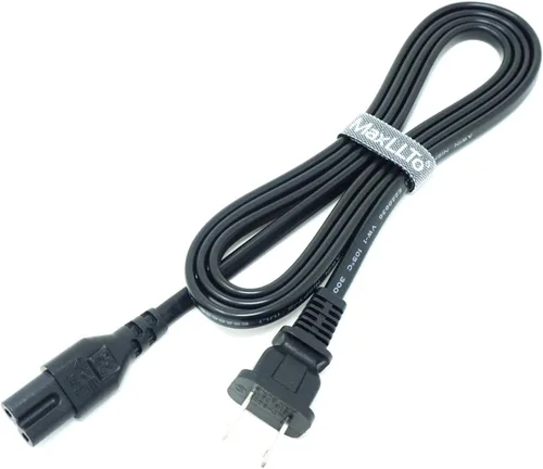 Vista 2 de MaxLLTo Cable de alimentación de repuesto de 2 clavijas para Sony Bravia TV KDL-32R300B KDL-32R330B KDL-40R350B KDL-40R380B 6 pies (negro)