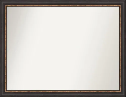 Vista 124 de Amanti Art Espejo de baño negro para sobre el fregadero, 23 x 23 pulgadas, espejo cuadrado negro Ashton, marco de madera tradicional mediano, se