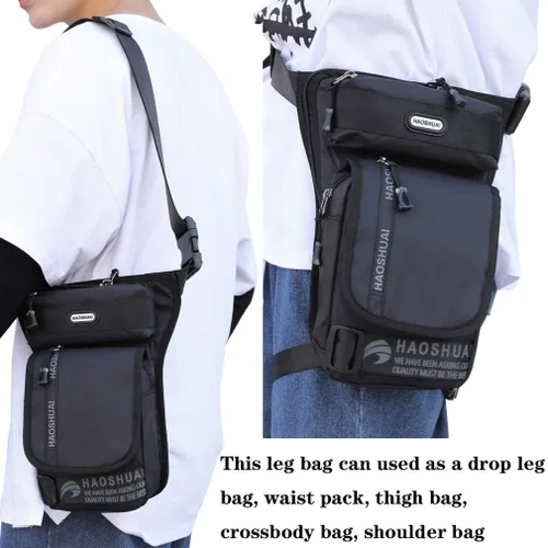 Vista 2 de KPYWZER Bolsa de pierna para exteriores para hombres y mujeres, riñonera de cintura, motocicleta, hombro, equitación, viajes, senderismo, táctica