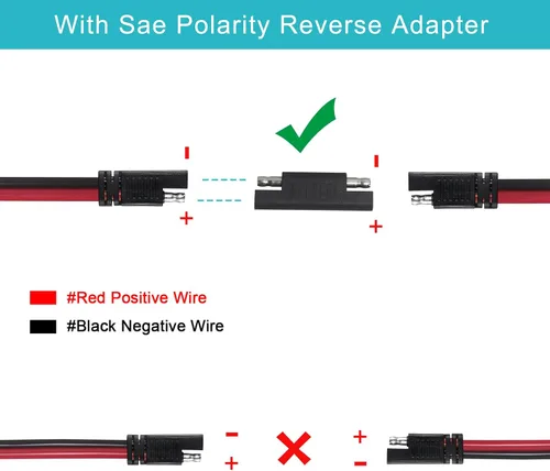 Vista 4 de SPARKING Arnés de conector SAE 16AWG, cable de desconexión rápida de 1 pie