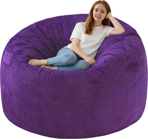 Vista 57 de Silla de Puf de 2 pies, Sillas de Puf Cómodas con Relleno de Espuma Viscoelástica, Sofá de Puf Esponjoso con Cubierta de Terciopelo Holandés, Sillas