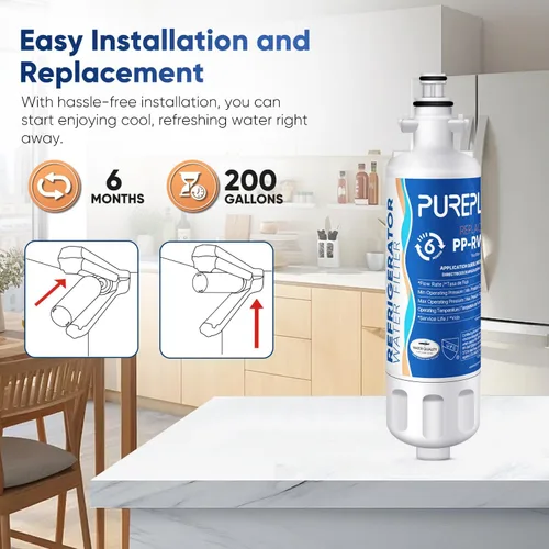 Vista 7 de PUREPLUS LT700P Certificado NSF 53&42 Reemplazo para LG ADQ36006101 Kenmore 469690, ADQ36006102, LFXS30766S, LFX28968ST, LFX31925ST, LFX31945ST
