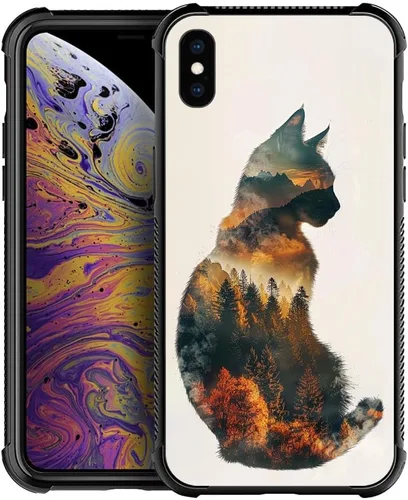 Vista 140 de Funda compatible con iPhone 8 Plus, diseño de oso de bosque otoñal, a prueba de golpes, antiarañazos, carcasa trasera de policarbonato duro