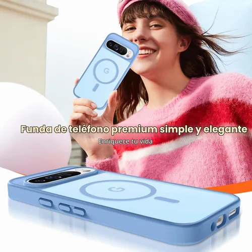 Vista 8 de Funda para Google Pixel 9 pro XL, compatible con magnética, azul