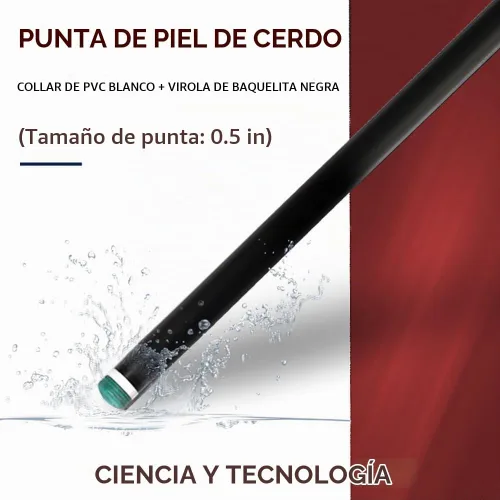 Vista 3 de EAGLEKING Taco de billar 100% fibra de carbono de 19 a 20 onzas, peso ajustable, 2 piezas, barra de billar de baja desviación con punta de cuero