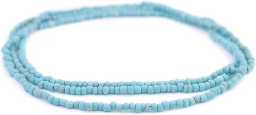 Vista 3 de TheBeadChest - Cuentas de cristal Java azul bebé (0.157 in, hilo de 48 pulgadas)
