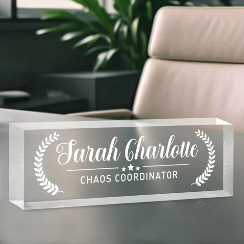 Vista 25 de Placa de nombre de oficina personalizada para escritorio, placa de nombre, regalos personalizados para compañeros de trabajo, jefe, profesor