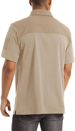 Vista 3 de MAGNIVIT Polo de manga corta para hombre, de secado rápido, militar, táctico, sin botones