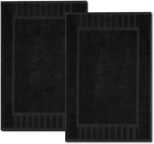 Vista 4 de White Classic Juego de toallas negras de 8 piezas [2 toallas de baño, 2 toallas de mano, 4 toallas faciales] y 2 tapetes de baño de lujo de 22 x 34