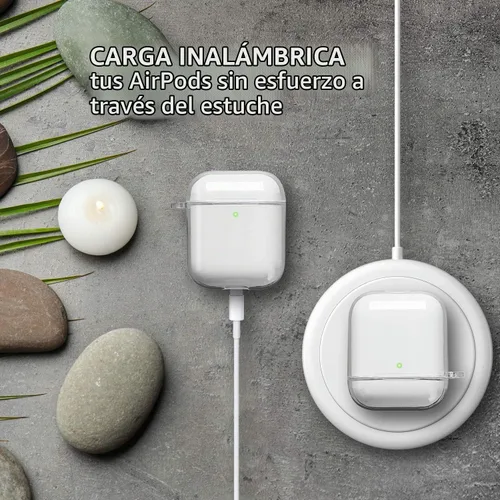 Vista 4 de Funda transparente personalizada con nombre e inicial de cristal para AirPods 4ª generación Pro/Pro 2 y 3ª generación, funda protectora transparente