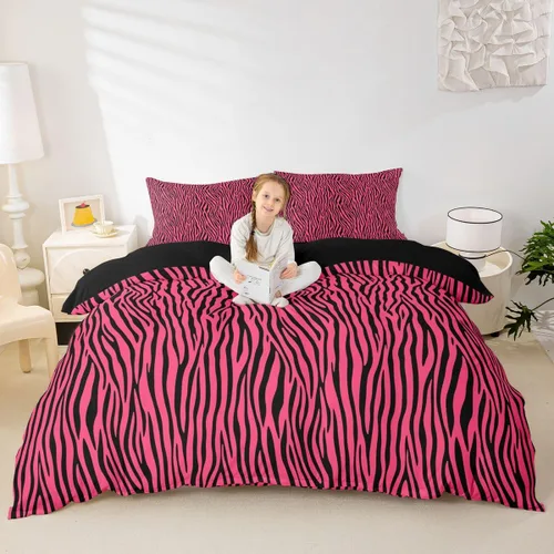 Vista 12 de Feelyou Juego de ropa de cama con estampado de leopardo para niños, tamaño individual, funda de edredón de guepardo safari, funda de edredón de piel