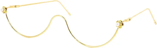 Vista 24 de Naimo Gafas de sol cristalinas brillantes de la mitad del marco de las gafas de sol del Rhinestone Marco de oro con diamantes de imitación