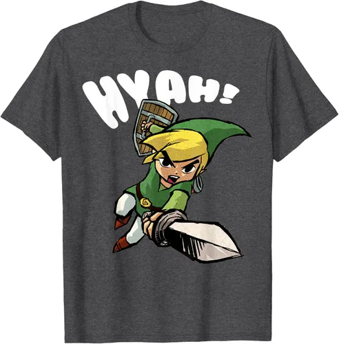 Vista 28 de Nintendo Legend of Zelda Link Hyah Poster - Camiseta pequeña Azul Marino
