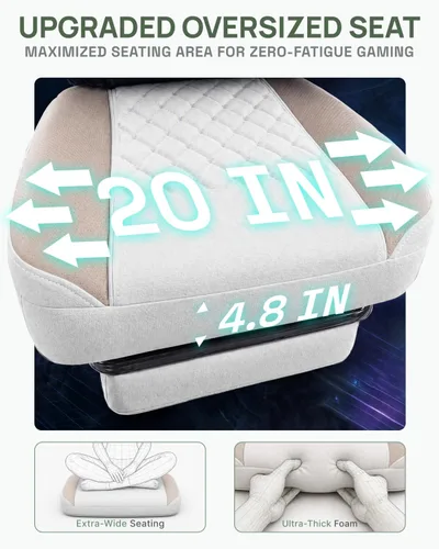 Vista 5 de Silla de juegos Dowinx con tela transpirable, silla de computadora con colchón de resorte de bolsillo, silla de oficina cómoda con almohadilla