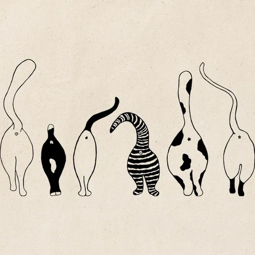 Vista 2 de CafePress Cat Butts - Bolsa de compras de lona beige natural reutilizable
