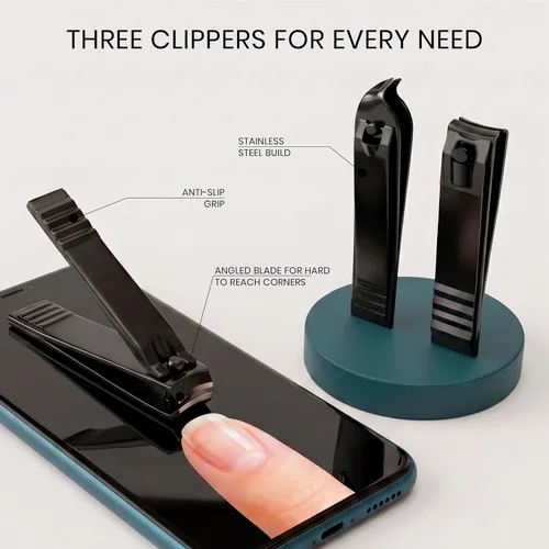 Vista 3 de Utopia Care Juego de manicura profesional para cortaúñas Negro