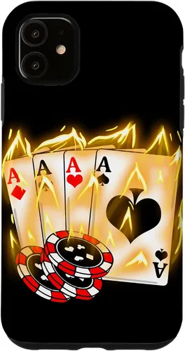 Vista 8 de Burning Four Aces Poker Cool Quad Aces Poker Player Gift Case for iPhone 17