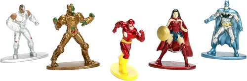 Vista 2 de JADA Nano Metalfigs 98664 - Figura de Batman Rebirth/Cyborg/Wonder Woman/The Flash/Parademon DC Comics