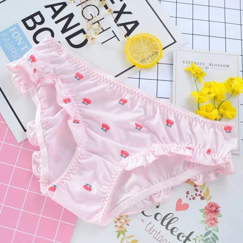Vista 4 de Joyralcos Paquete de 2 bragas japonesas de Stawberry para bikini, ropa interior de anime para cosplay