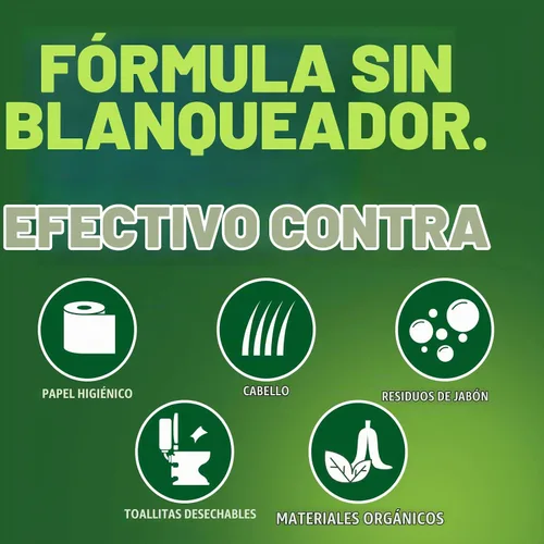 Vista 4 de Removedor de obstrucciones de drenaje Green Gobbler, disuelve cabello y grasa, abre el drenaje, 32 onzas